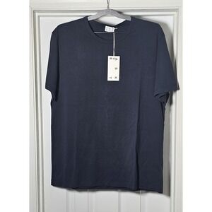 ASKET T-Shirt Navy Blue Premium Organic Cotton Size XL Basic Crewneck